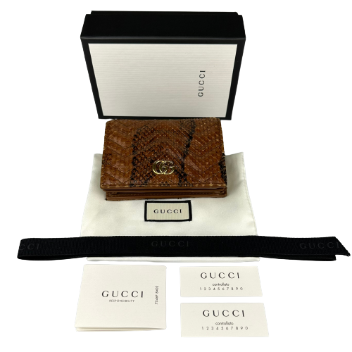 Gucci GG Marmont Python Skin Card Case Wallet