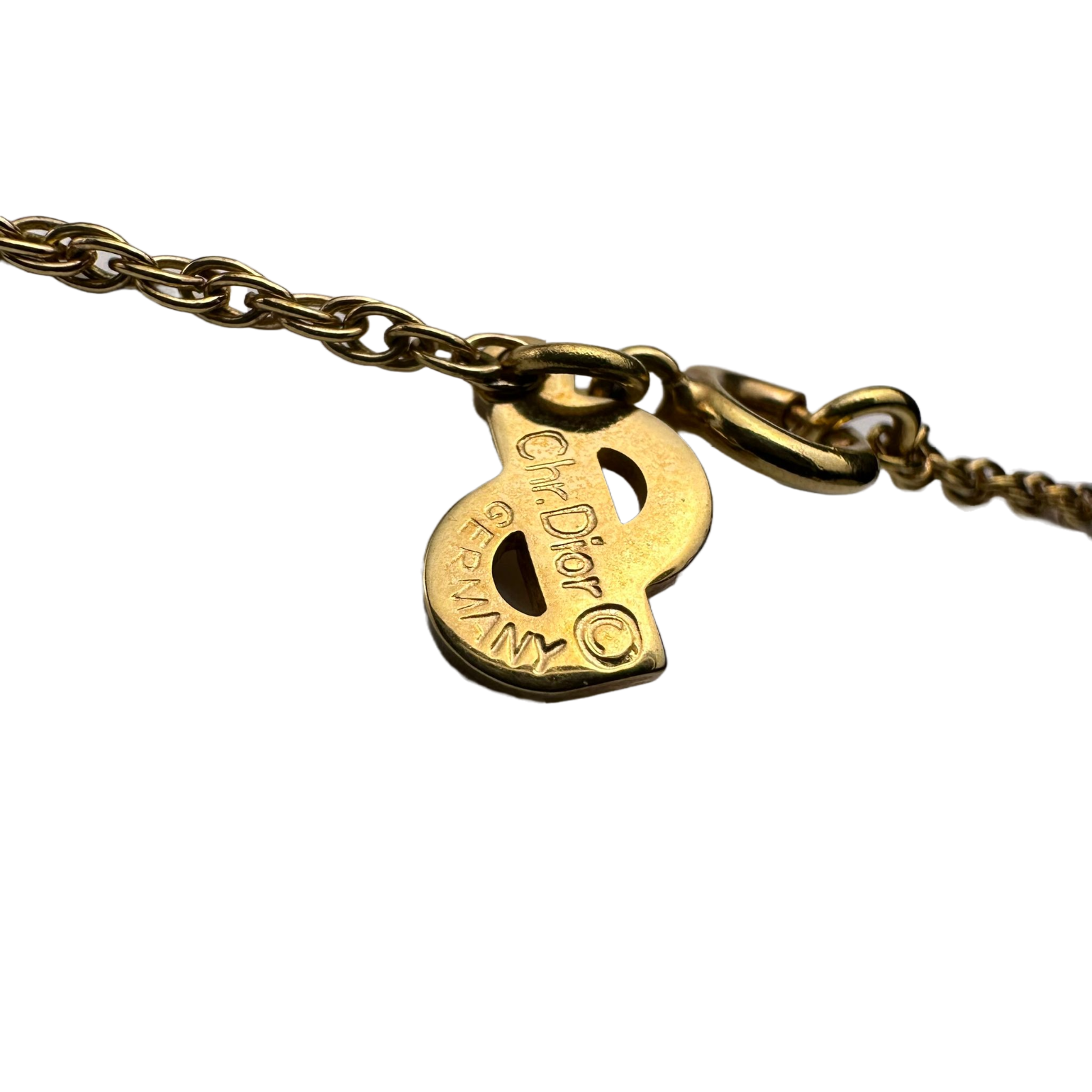Christian Dior Crystal Enamel Pendant Necklace