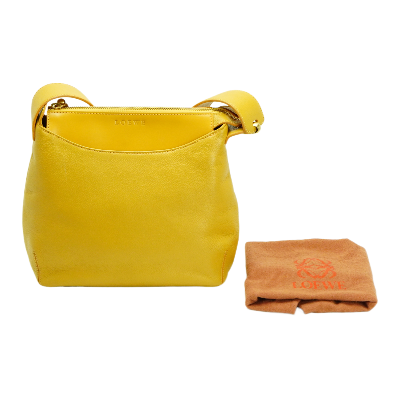Loewe Leather Square Shoulder Bag Mustard