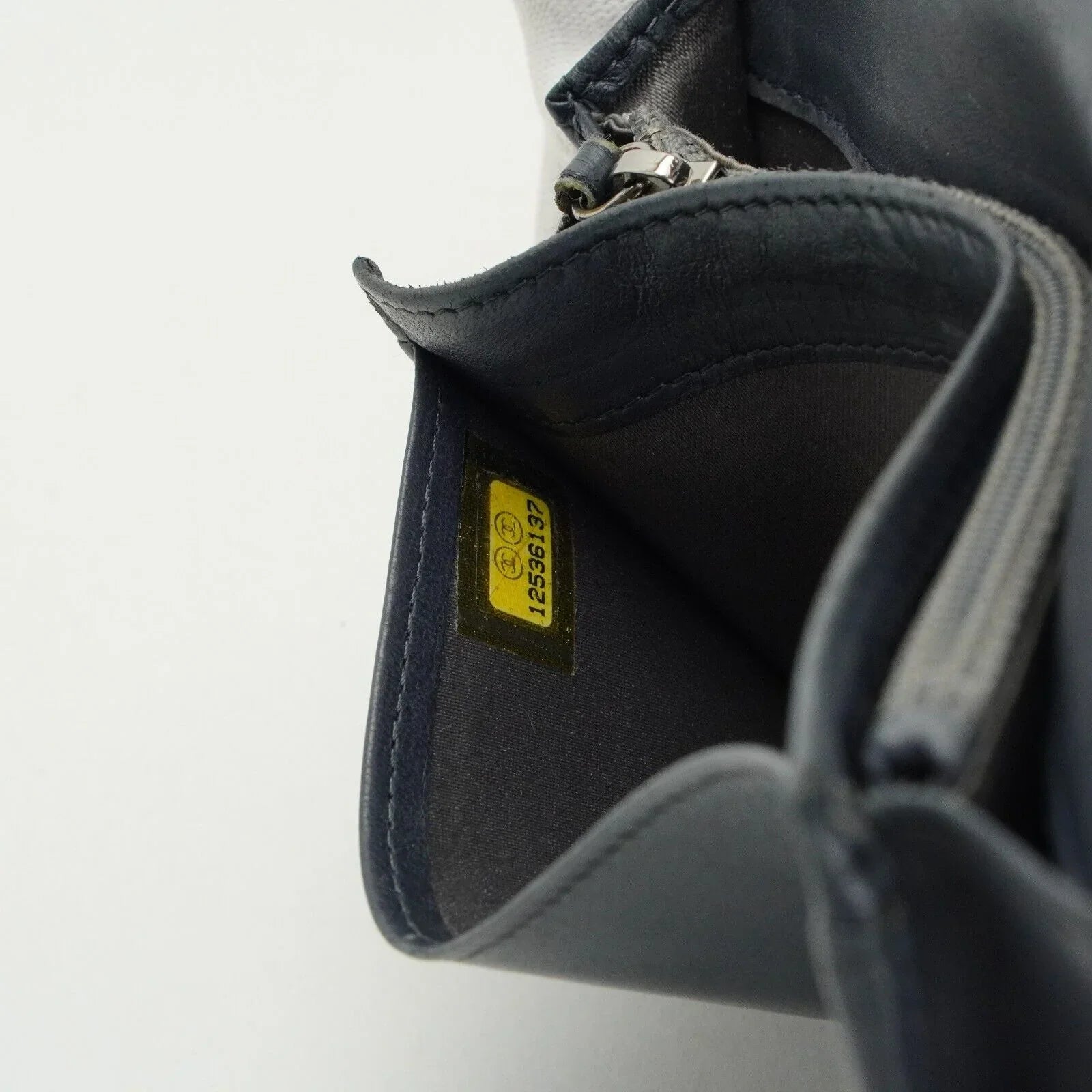 Chanel Camellia Mark Long Wallet Grey