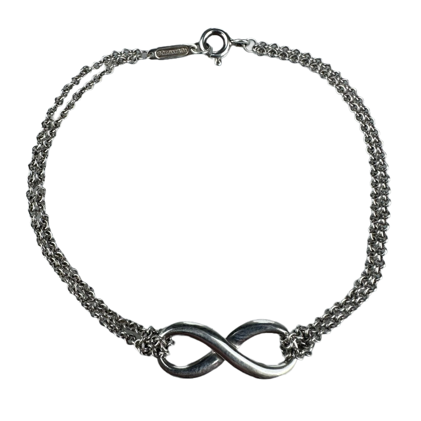 Tiffany & Co. Infinity Double Chain Link Bracelet Sterling Silver