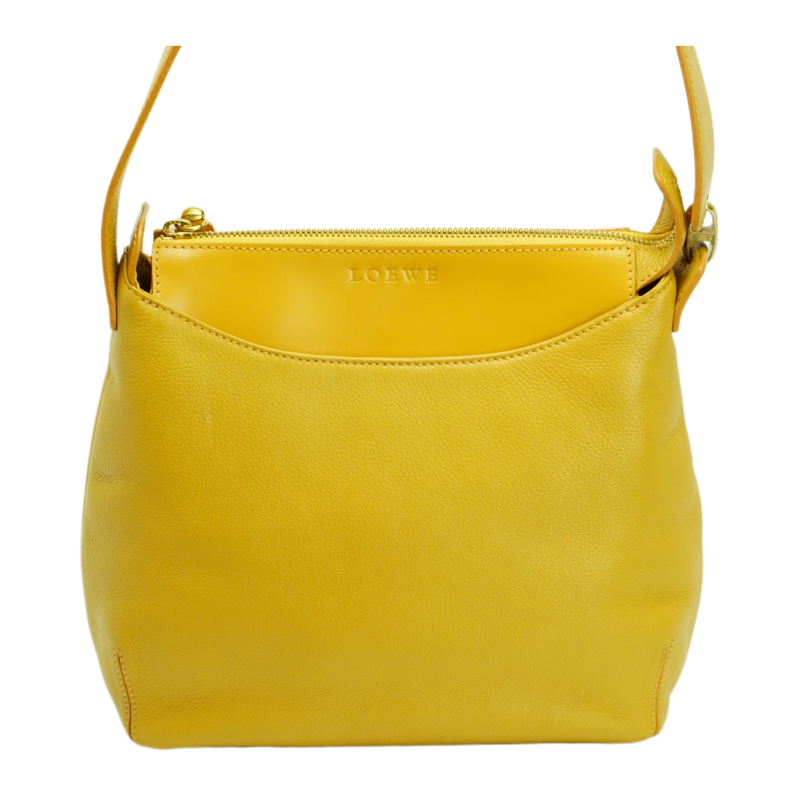 Loewe Leather Square Shoulder Bag Mustard