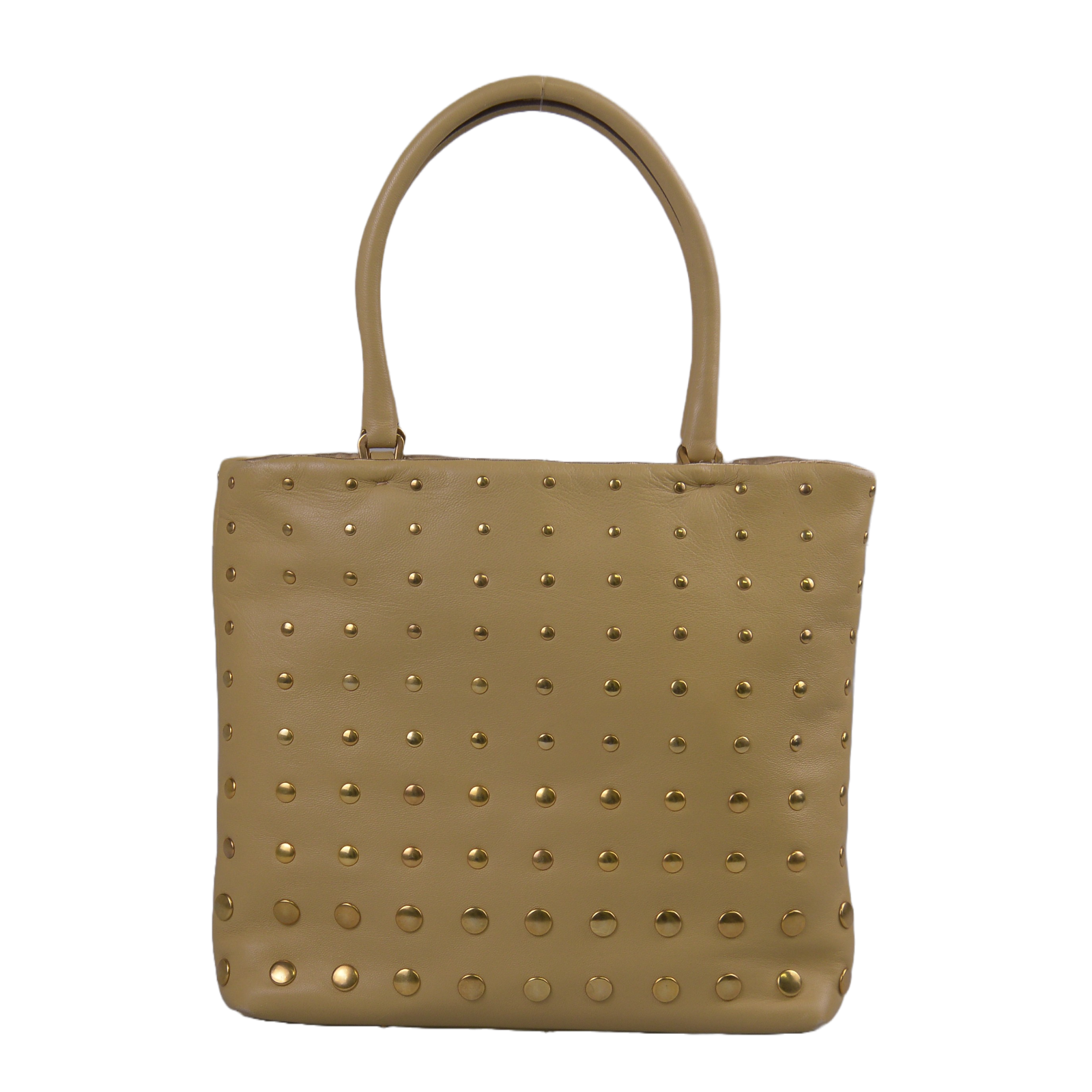 Prada Nappa Degrade Studded Mini Bag, Beige