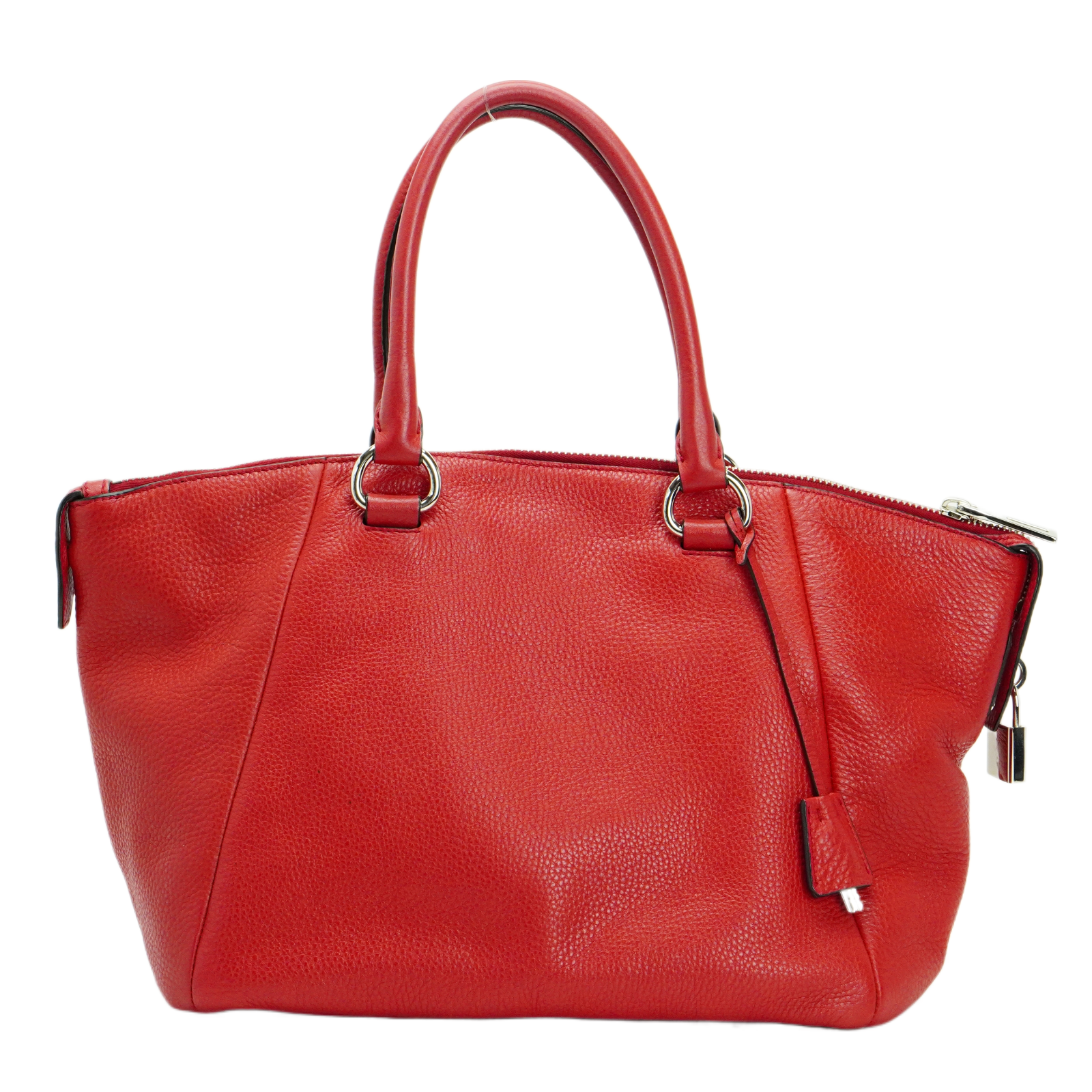 Prada Vitello Daino Pebbled Leather Tote Bag Red