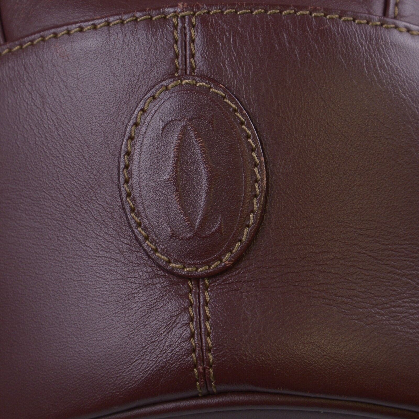 Cartier Must de Leather Bucket Bag Burgandy