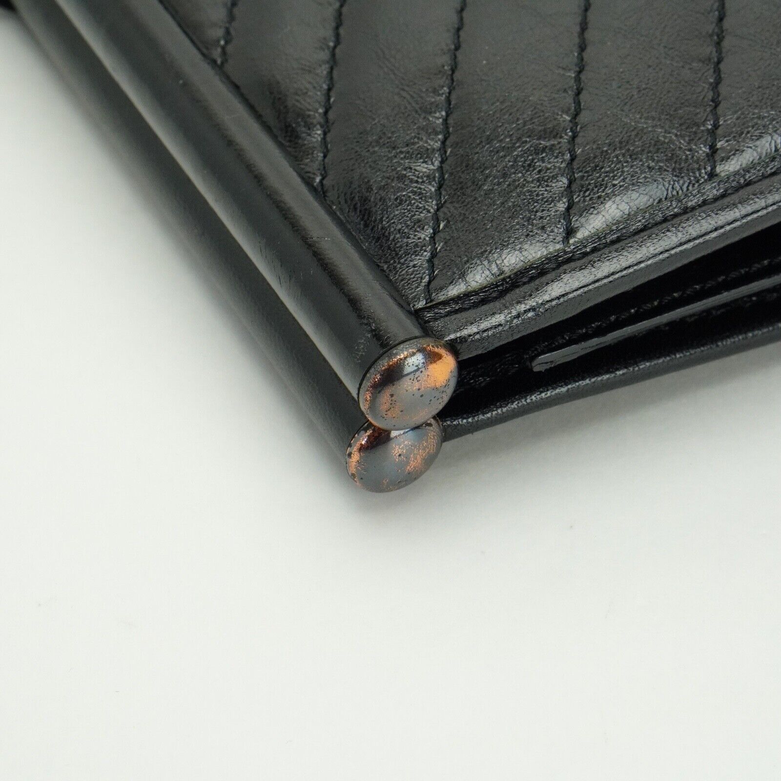 YSL Yves Saint Laurent Quilted Leather Clutch Bag Black