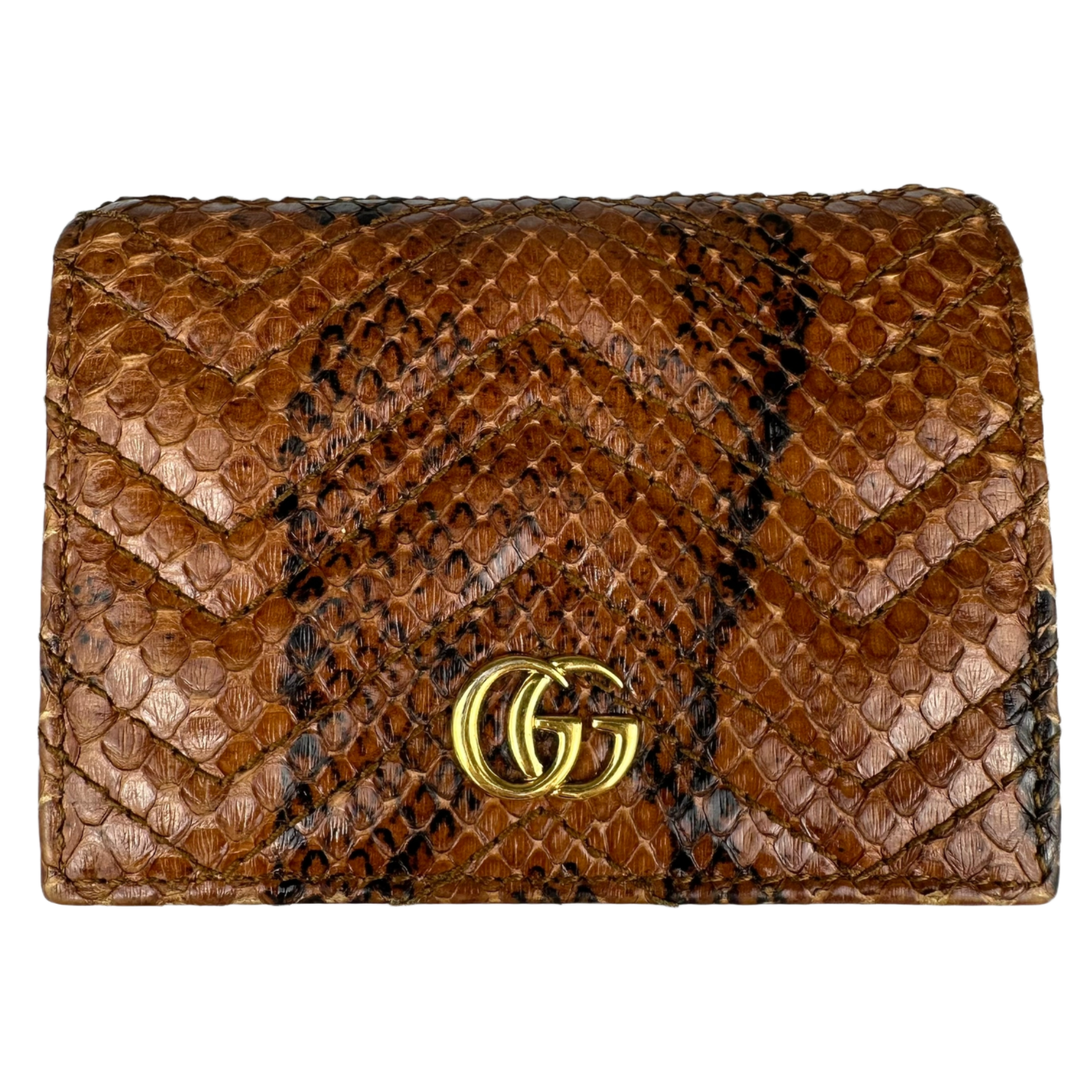 Gucci GG Marmont Python Skin Card Case Wallet
