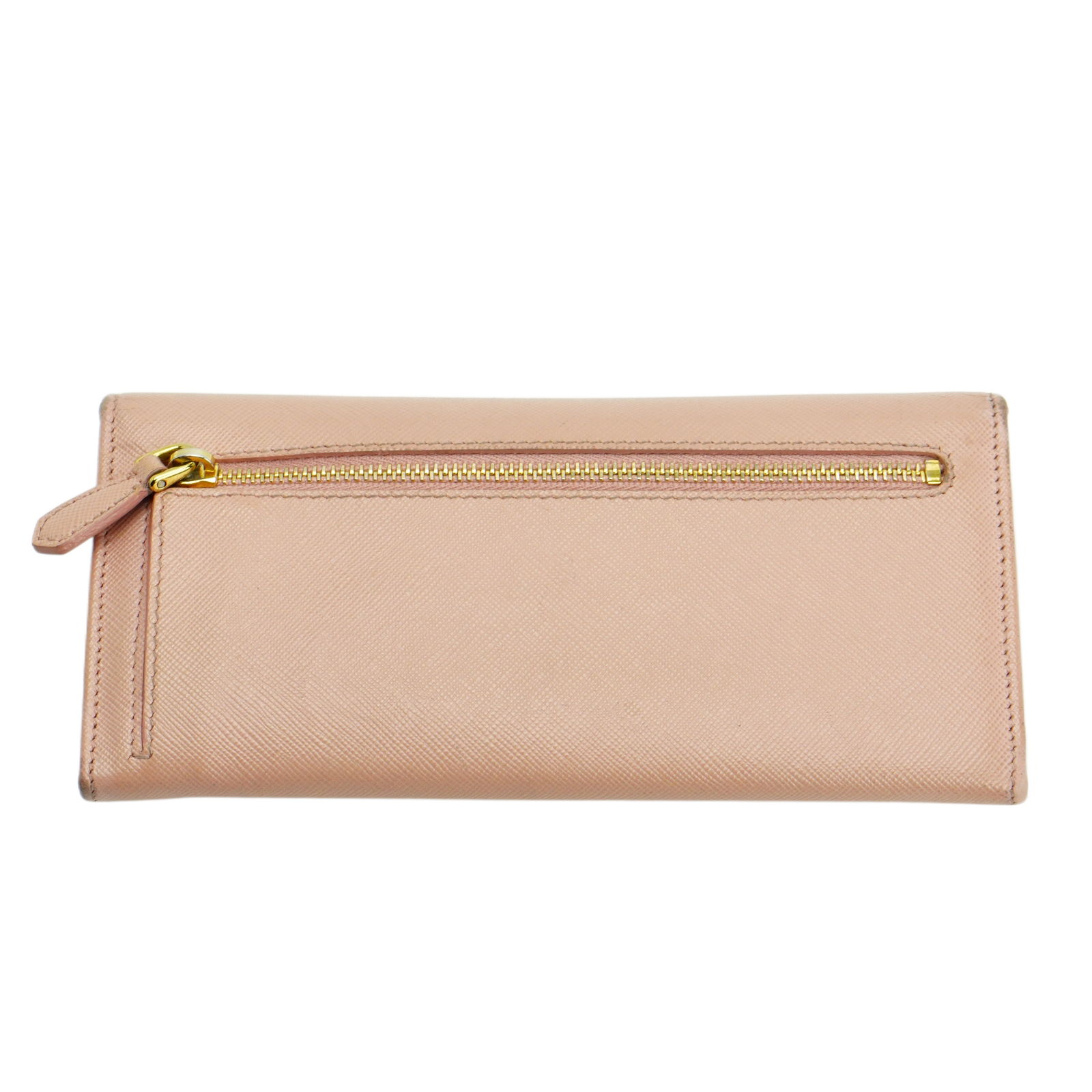 Prada Saffiano Peonia Fiocco Bow Continental Wallet Powder Pink