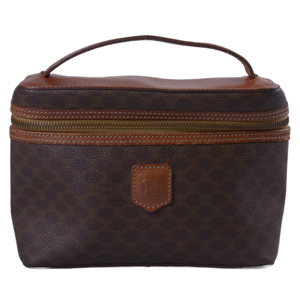 Celine Macadam Monogram Vanity Bag Brown