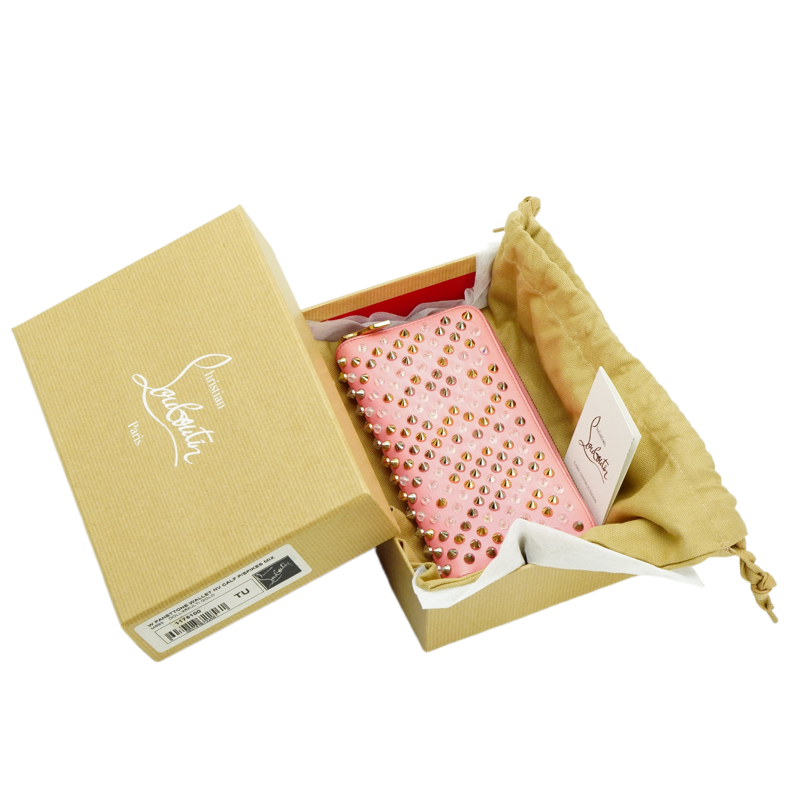 Christian Louboutin Panettone Spike Long Wallet Pink
