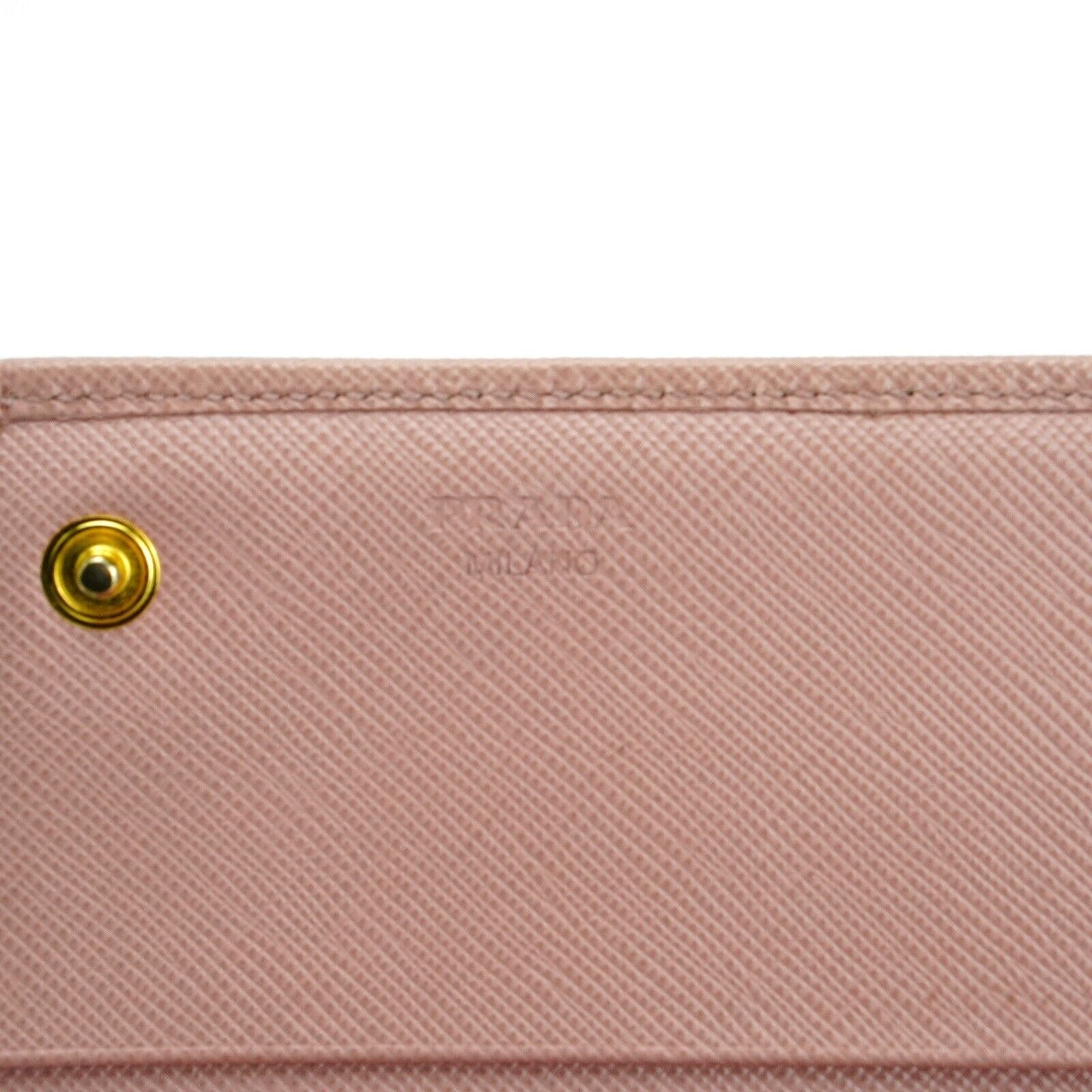 Prada Saffiano Peonia Fiocco Bow Continental Wallet Powder Pink