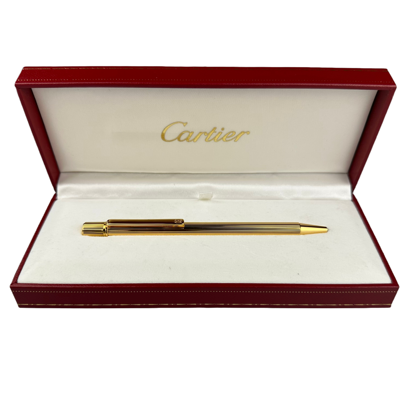 Cartier Stylo Bille Must II Attributs Plaqué-or Ballpoint Pen ST150180