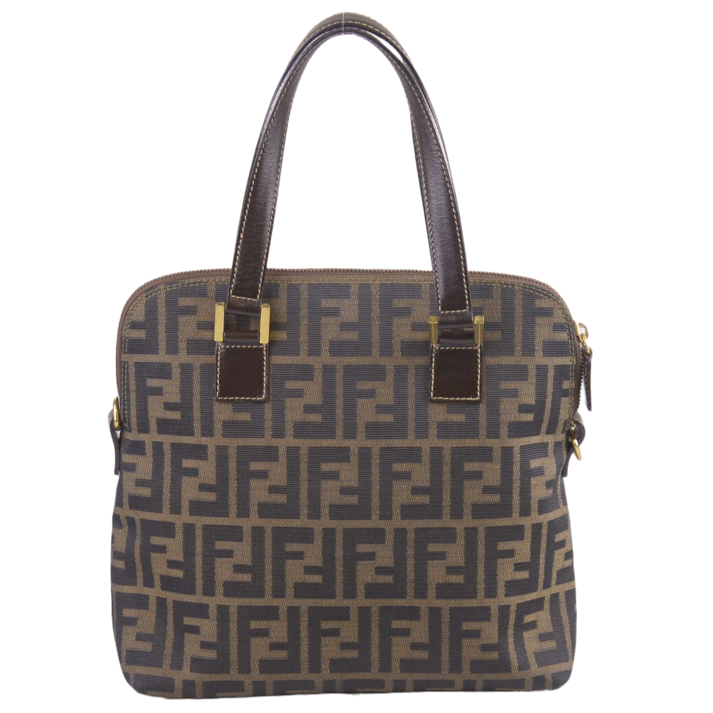 Fendi FF Zucca Monogram Handbag Tobacco
