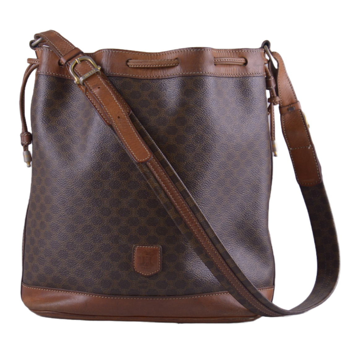 Celine Macadam Monogram Drawstring Bucket Bag
