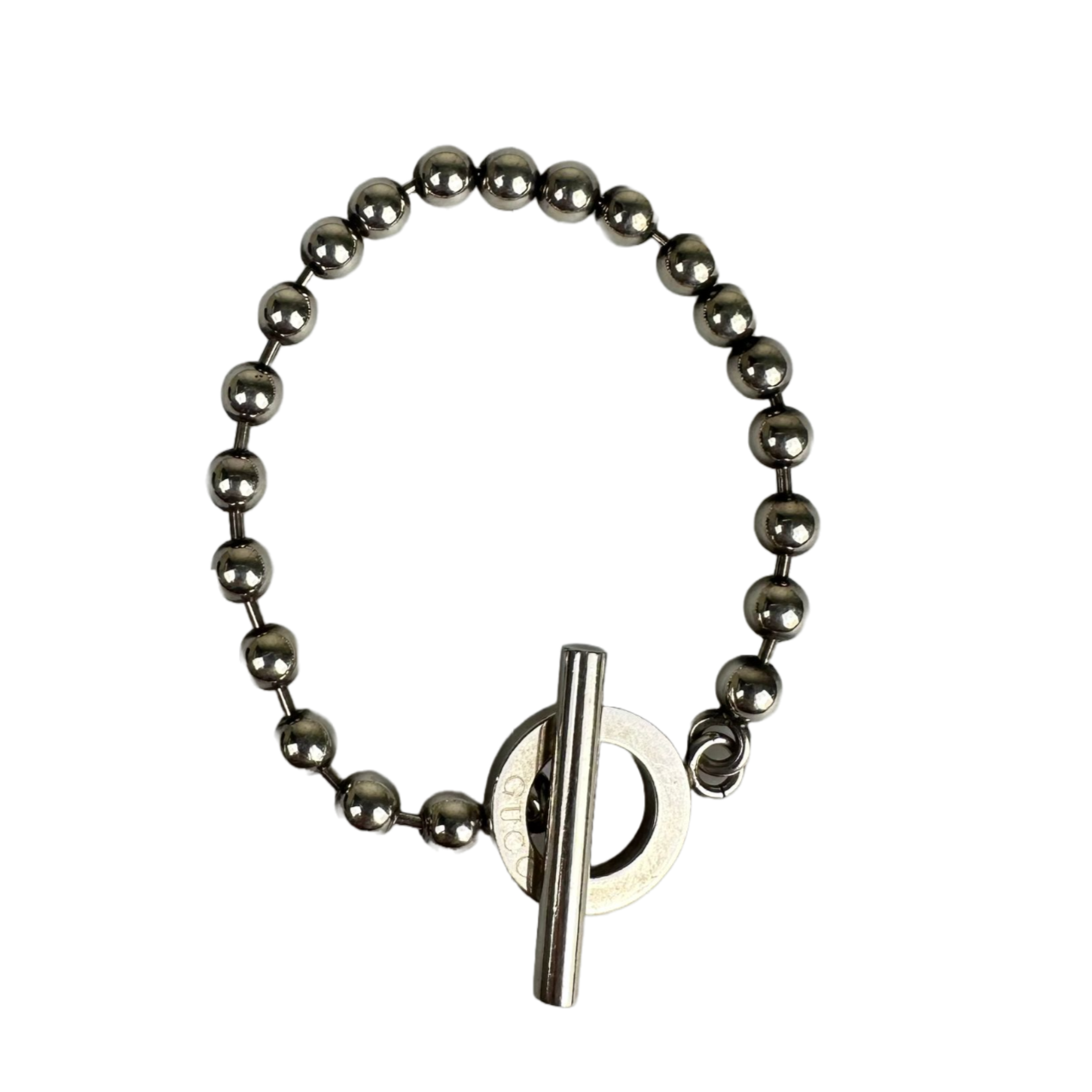 Gucci T-Bar Ball Chain Bracelet Sterling Silver