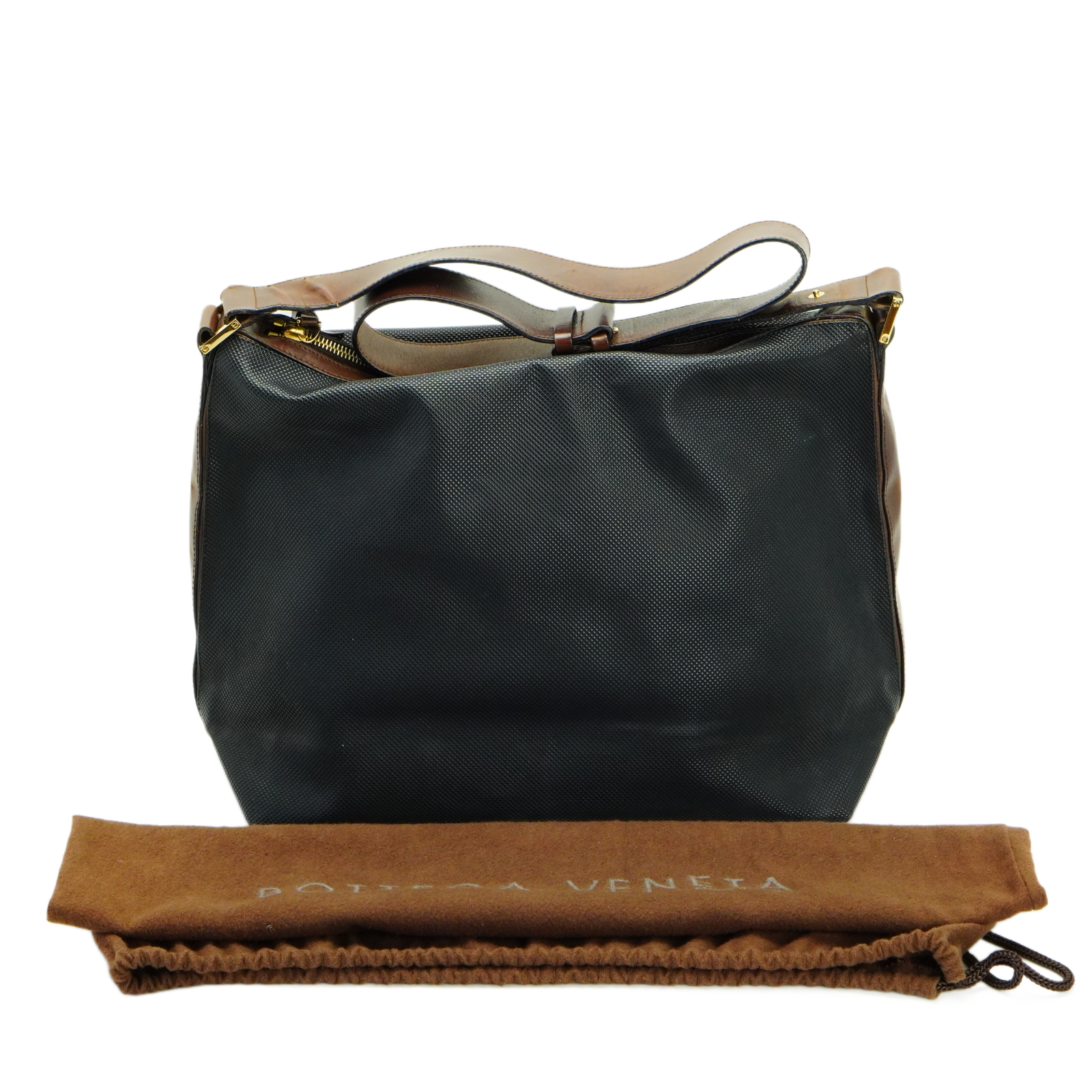 Bottega Veneta Canvas Shoulder Bag Black