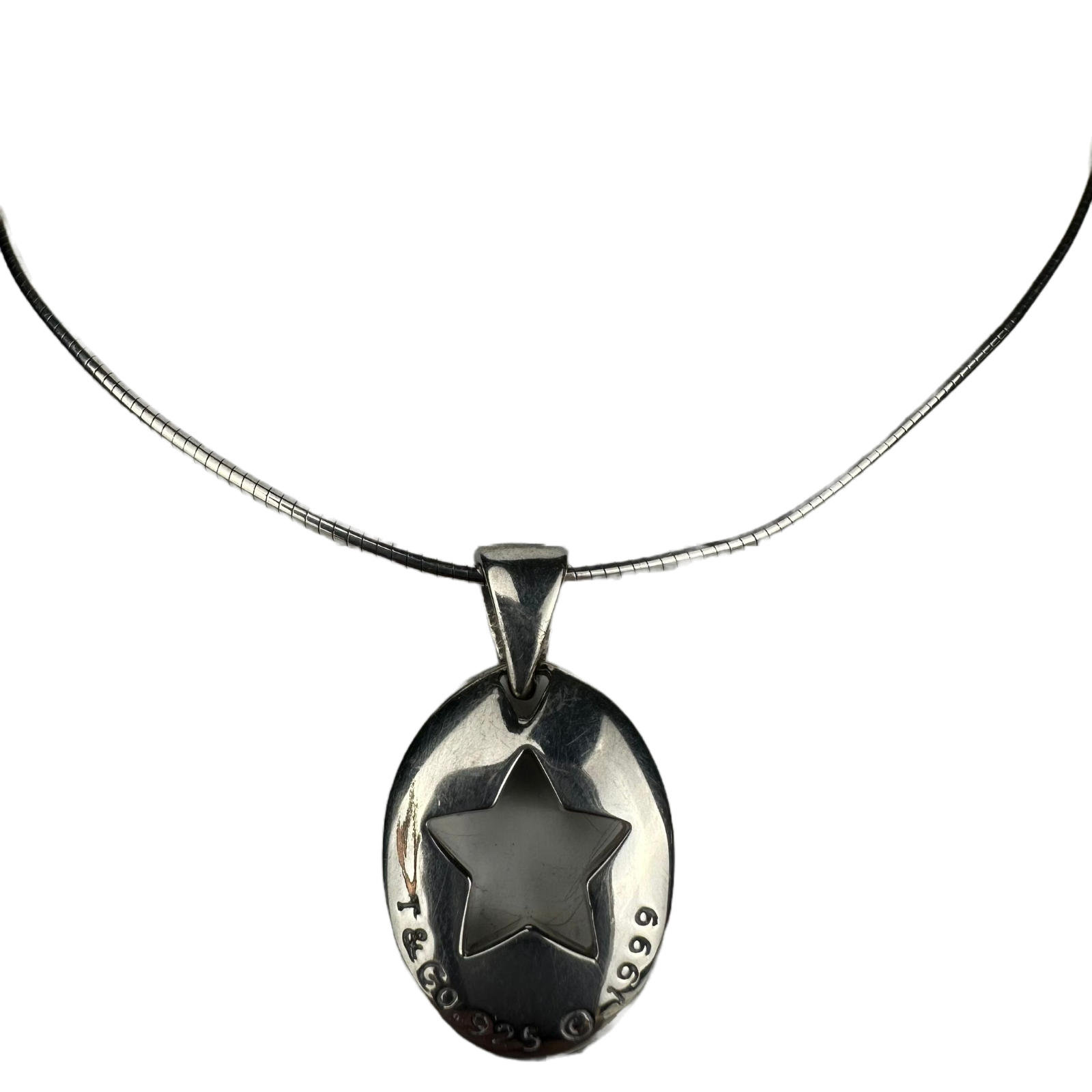 Tiffany & Co. Stencil Star Necklace Pendant Sterling Silver