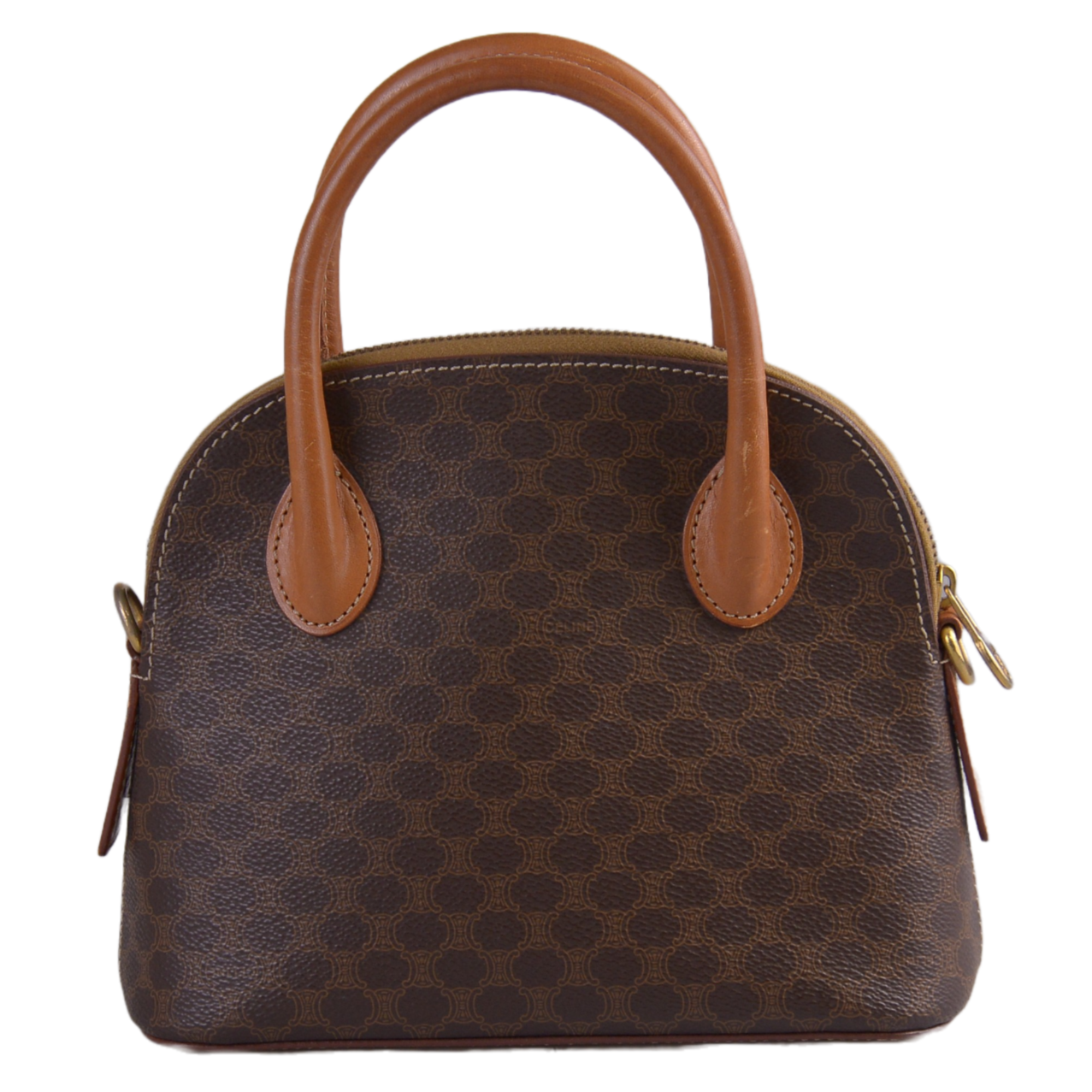 Celine Macadam Monogram Mini Leather Bag Brown