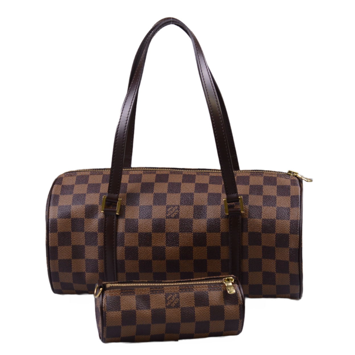 Louis Vuitton Damier Ebene Papillon 30 Monogram Bag With Pouch