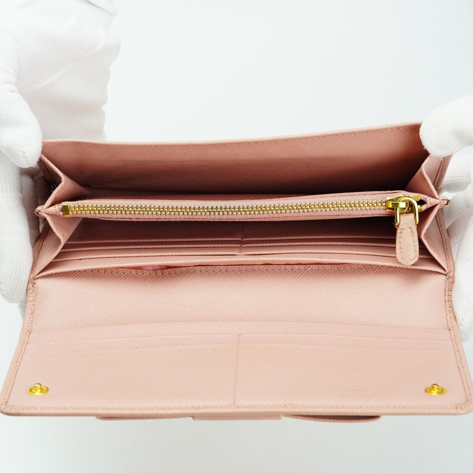 Prada Saffiano Peonia Fiocco Bow Continental Wallet Powder Pink