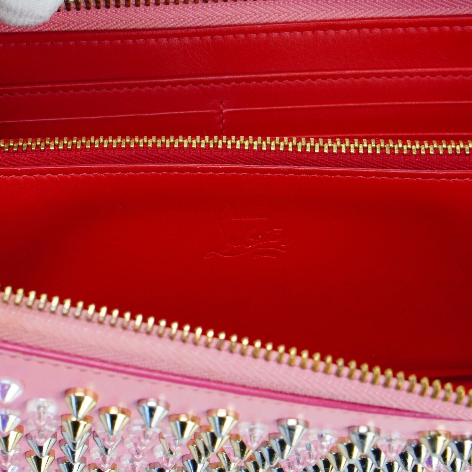 Christian Louboutin Panettone Spike Long Wallet Pink