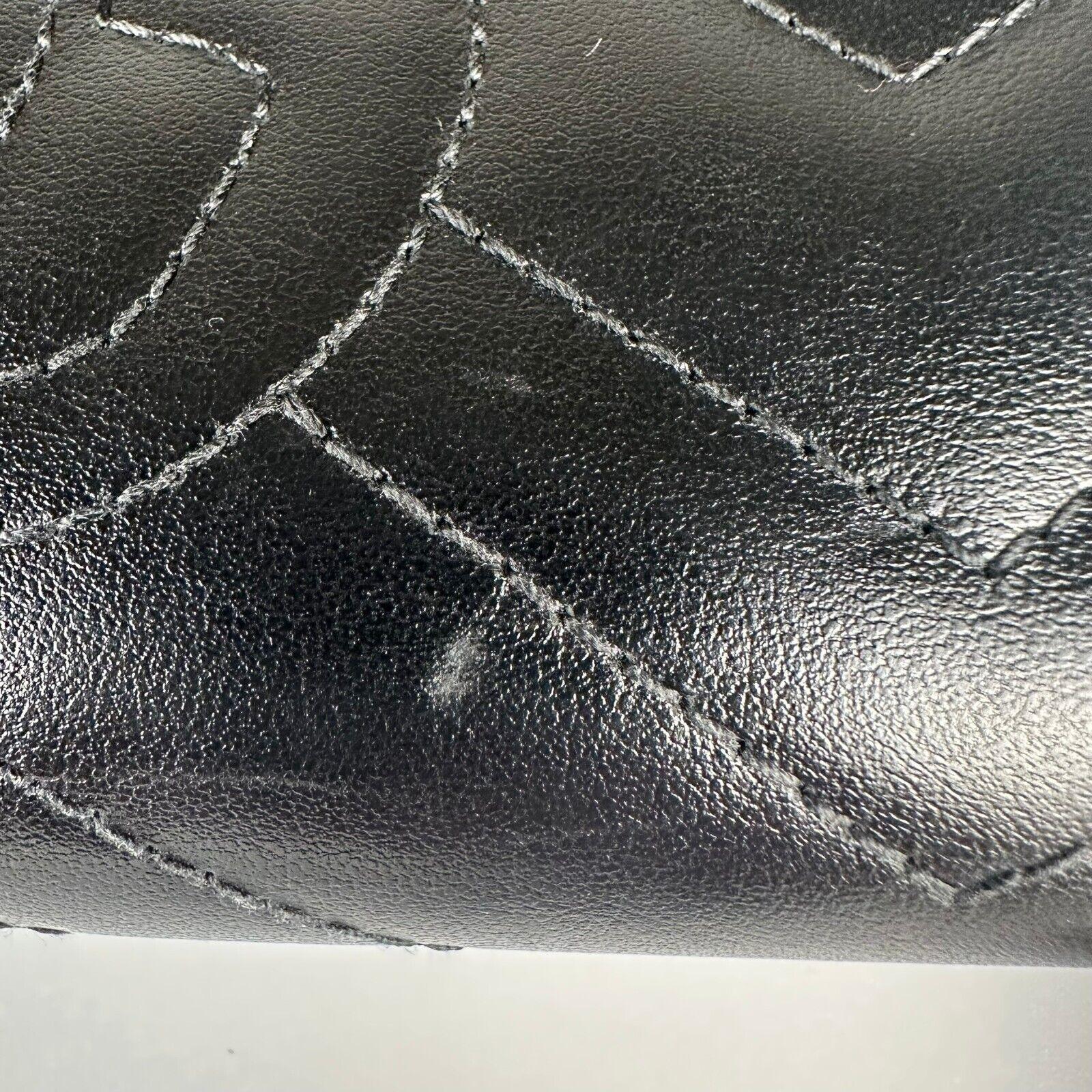 Gucci GG Marmont Zip-Around Long Wallet, Black Matelassé Chevron Leather