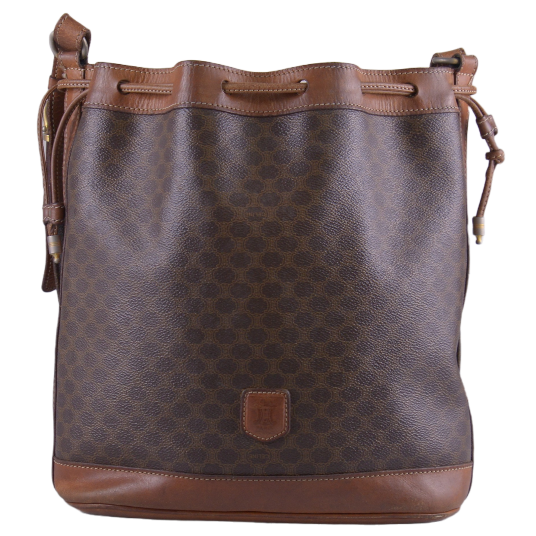Celine Macadam Monogram Drawstring Bucket Bag