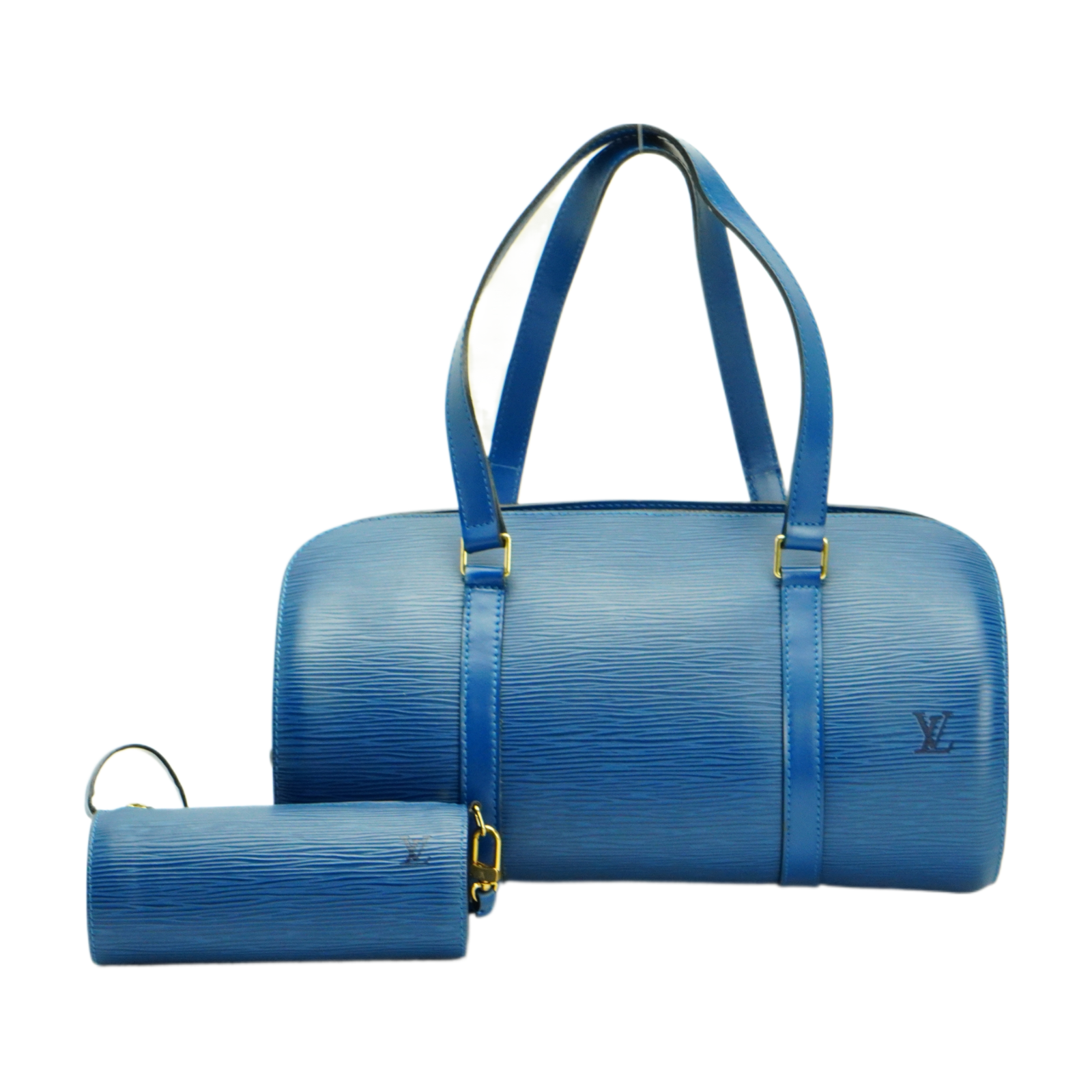 Louis Vuitton Epi Papillon Blue Bag With Pouch