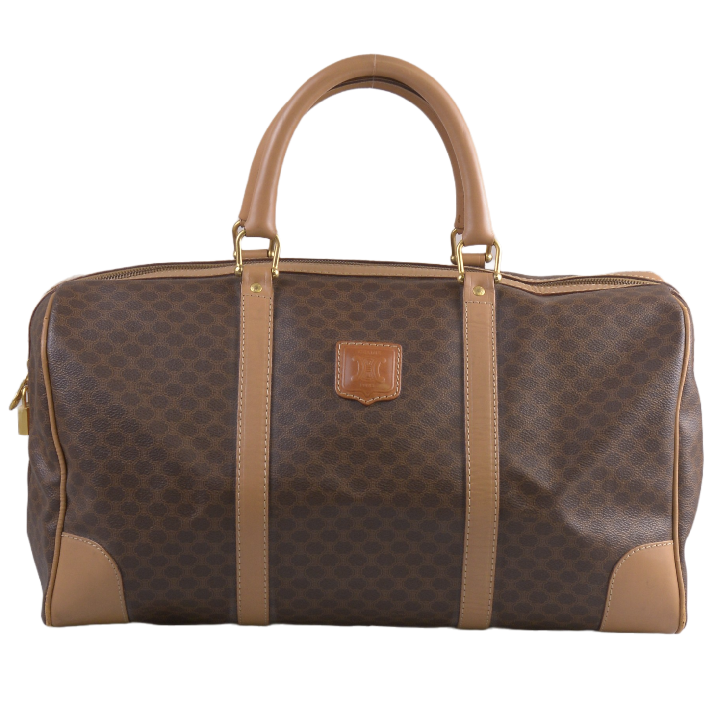 Celine Macadam Travel Boston Bag Brown