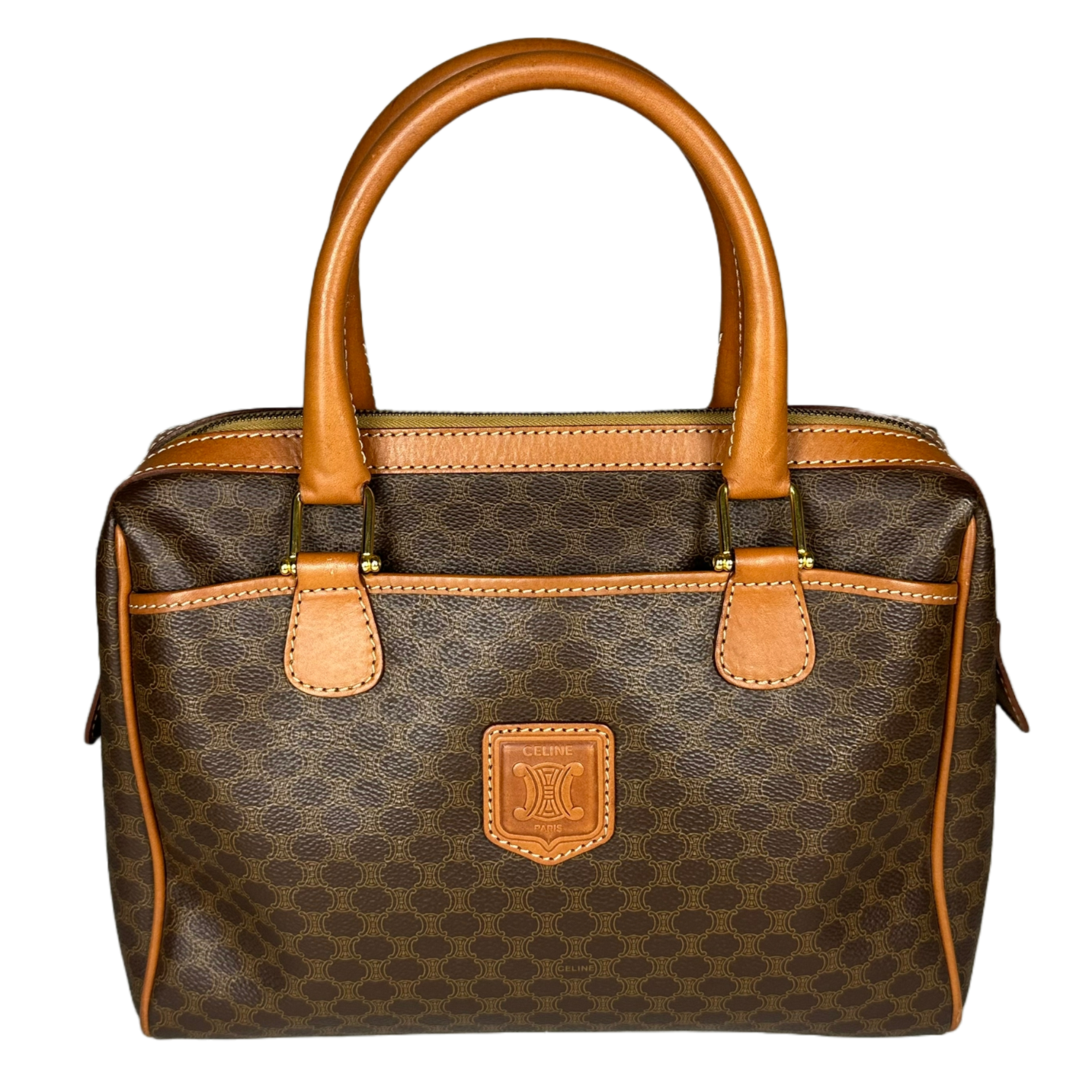 Celine Triomphe Macadam Monogram Mini Boston Bag