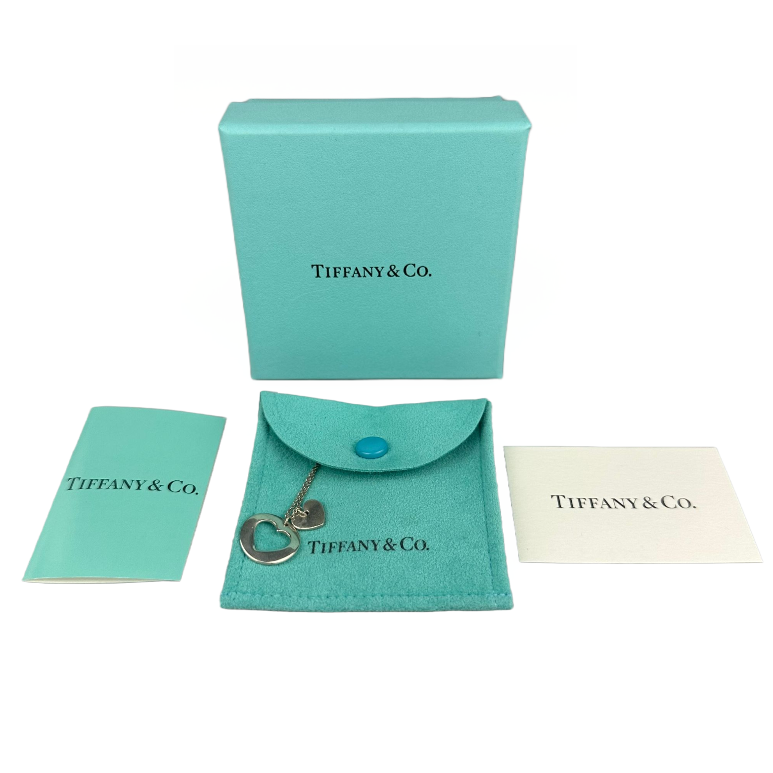 Tiffany & Co Double Cut-Out Heart Necklace Sterling Silver