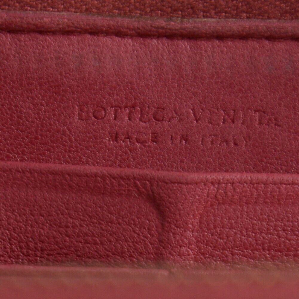 Bottega Veneta Intrecciato Zip Around Long Wallet Red