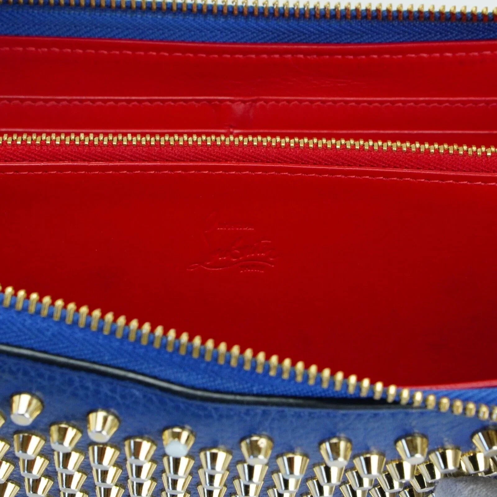 Christian Louboutin Panettone Spike Long Wallet Blue