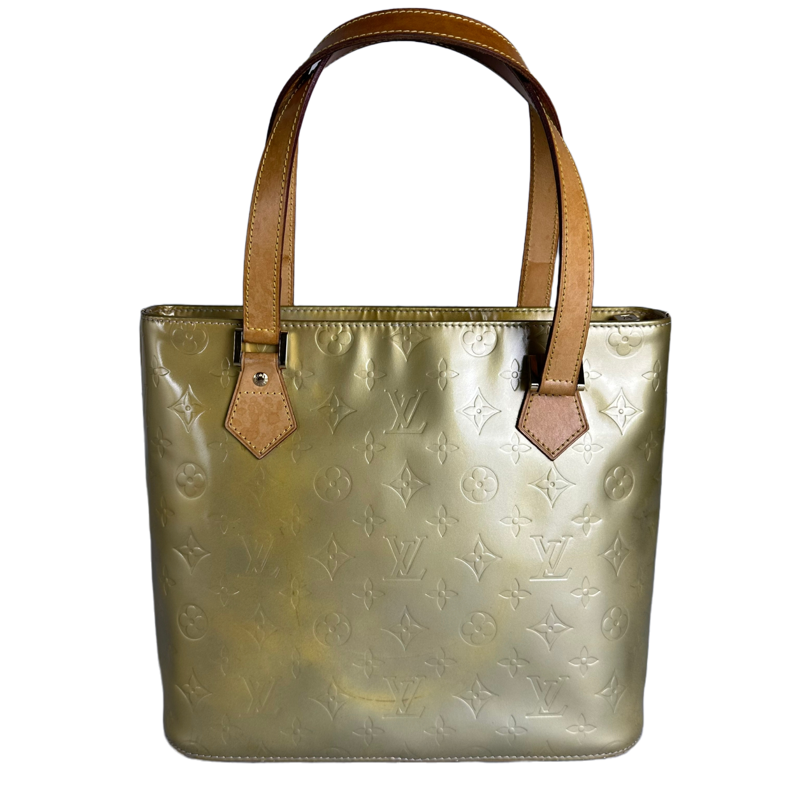 Louis Vuitton Monogram Vernis Houston Tote Bag, Gold and Tan