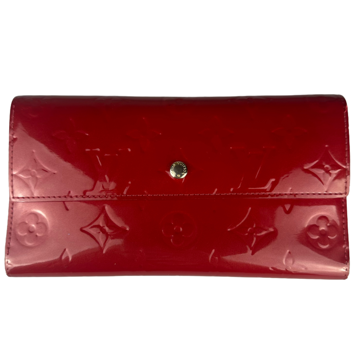 Louis Vuitton Monogram Vernis Porte Tresor International Wallet Red