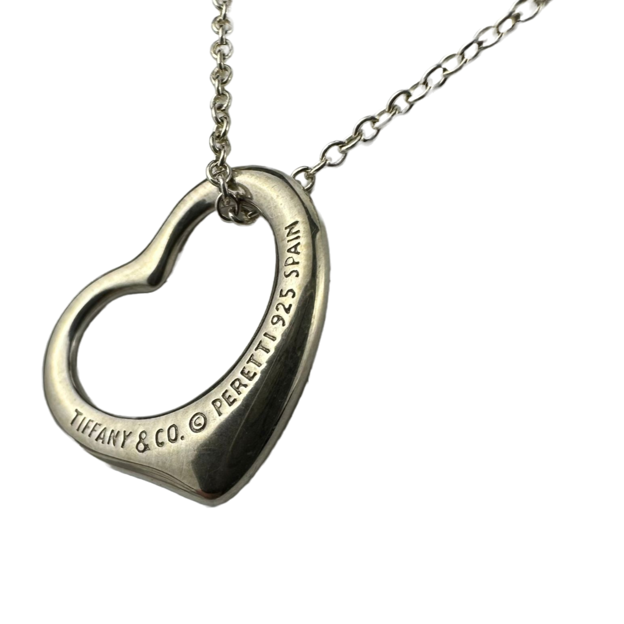 Tiffany & Co Small Open Heart Necklace Sterling Silver