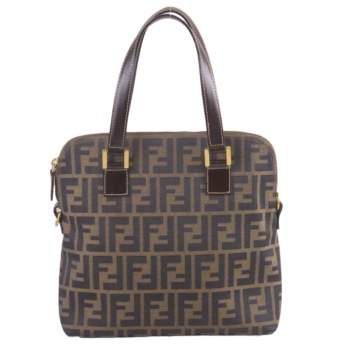 Fendi FF Zucca Monogram Handbag Tobacco