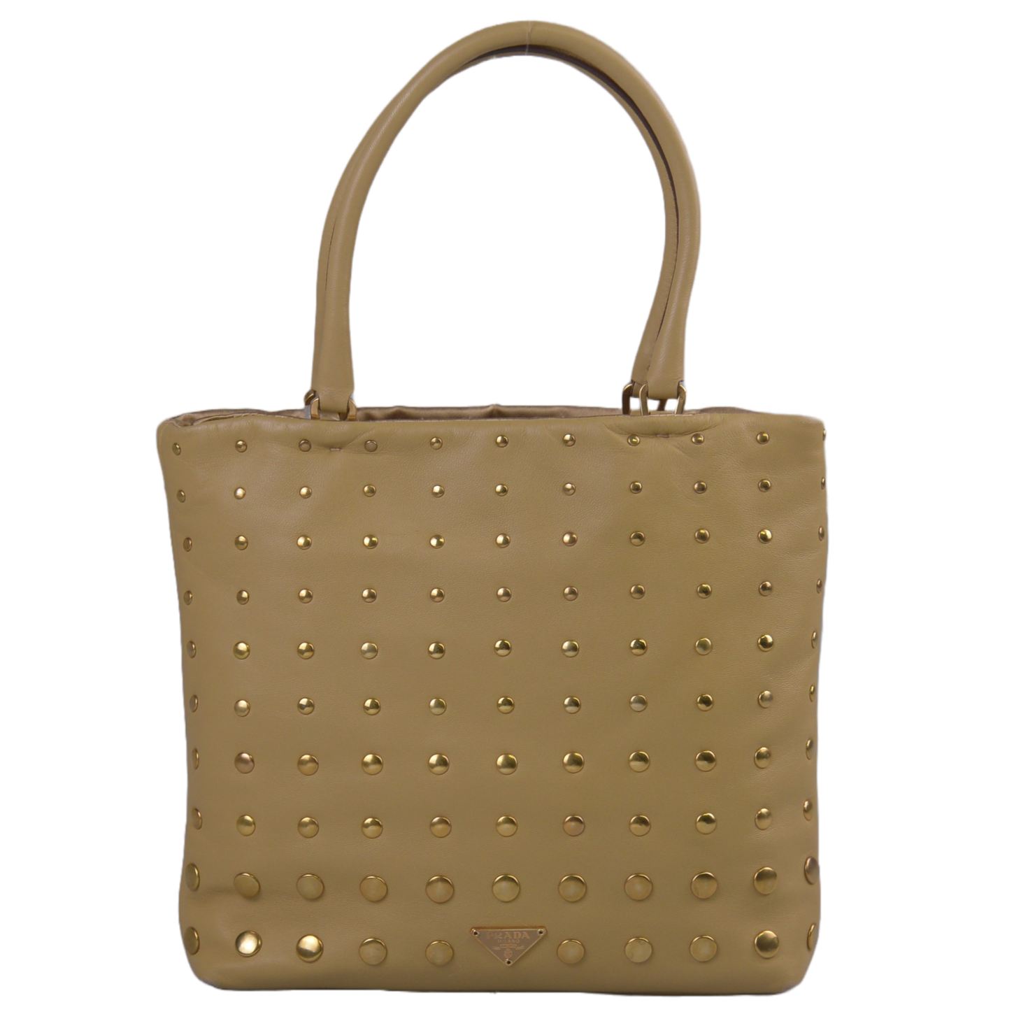 Prada Nappa Degrade Studded Mini Bag, Beige