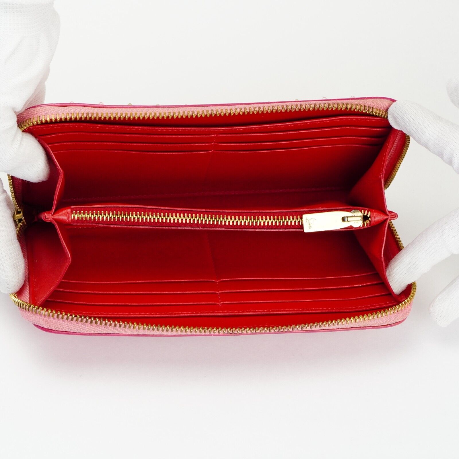 Christian Louboutin Panettone Spike Long Wallet Pink