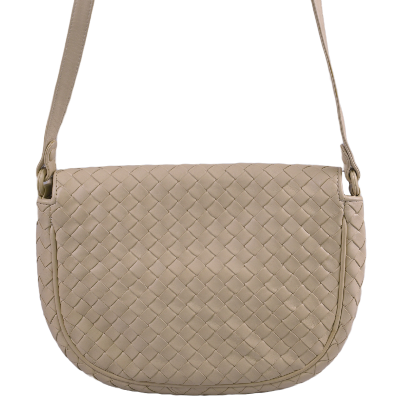 Bottega Veneta Intrecciato Nappa Shoulder Bag Leather Ivory
