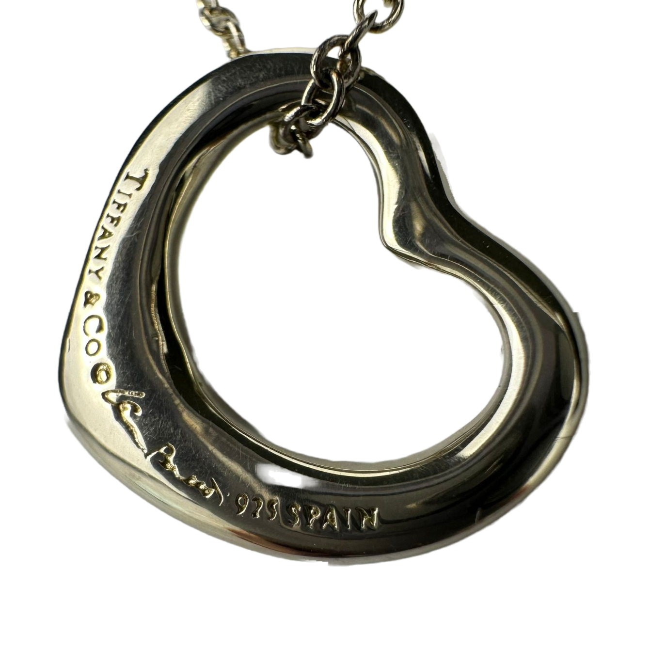 Tiffany & Co. Open Small Heart Pendant Sterling Silver