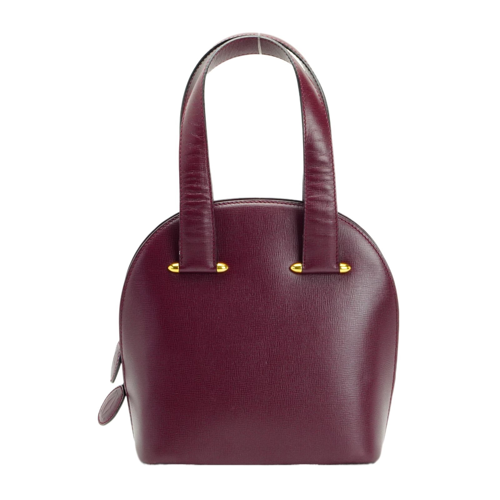 Cartier Leather Rounder Handbag Burgundy