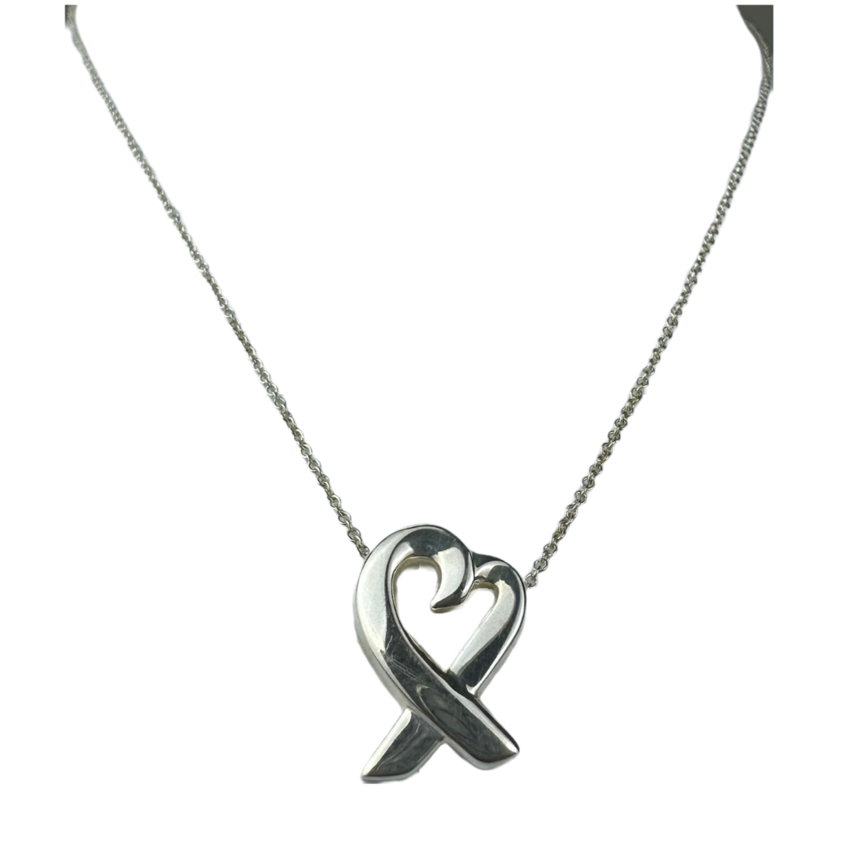 Tiffany & Co Paloma Picasso Loving Heart Pendant Necklace Sterling Silver
