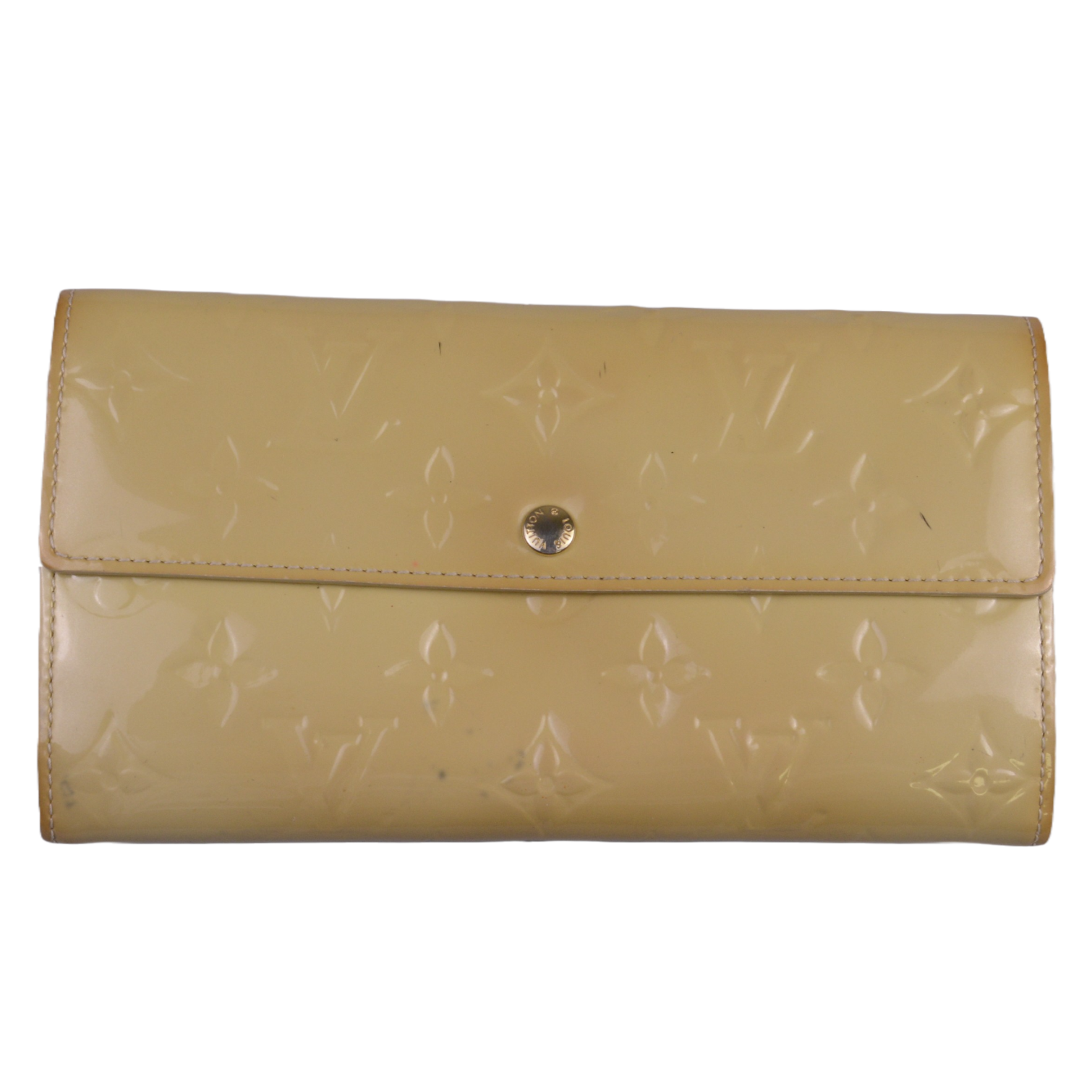 Louis Vuitton Vernis Beige Patent Monogram Continental Wallet
